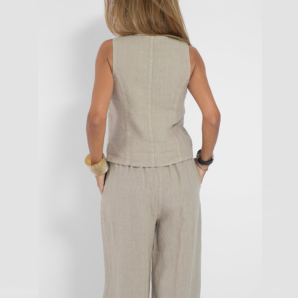 Livia™ | Ensemble Décontracté Chic en Lin Naturel