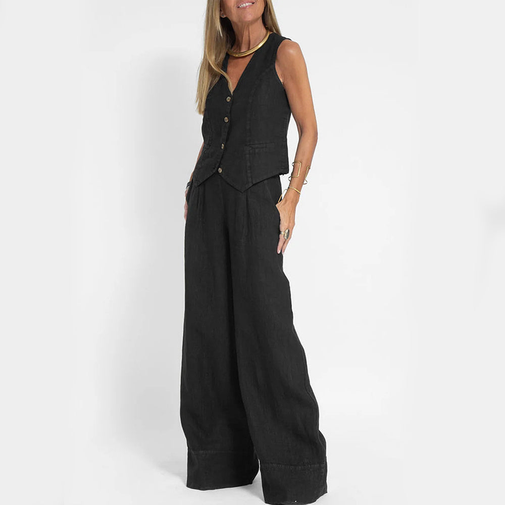 Livia™ | Ensemble Décontracté Chic en Lin Naturel