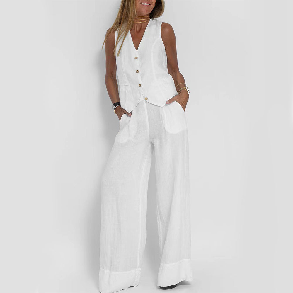 Livia™ | Ensemble Décontracté Chic en Lin Naturel