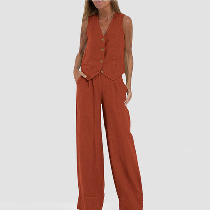 Livia™ | Ensemble Décontracté Chic en Lin Naturel