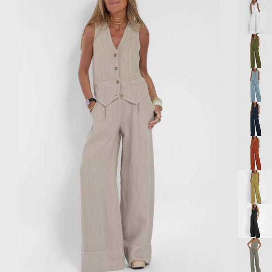 Livia™ | Ensemble Décontracté Chic en Lin Naturel