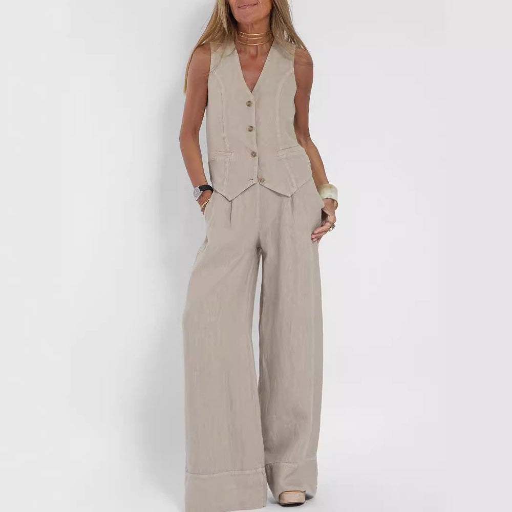 Livia™ | Ensemble Décontracté Chic en Lin Naturel